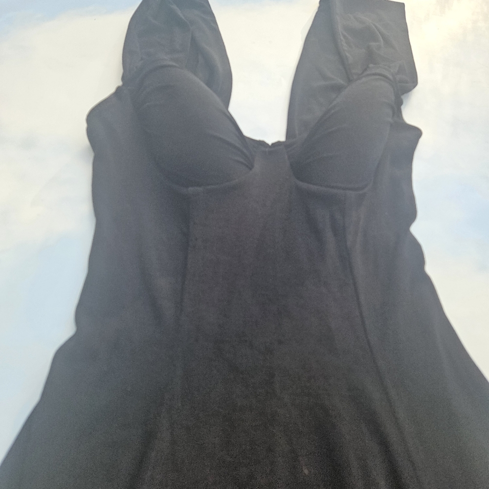 Black Swing Dress Peep Dress 50s Pinup  Swing Dress Rockabilly Retro Dress - Picture 4 of 13